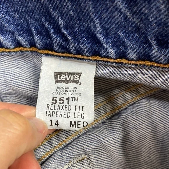 Vintage Levi's 551 Relaxed Fit Tapered Leg 14 Medium USA 90s - Picture 10 of 12